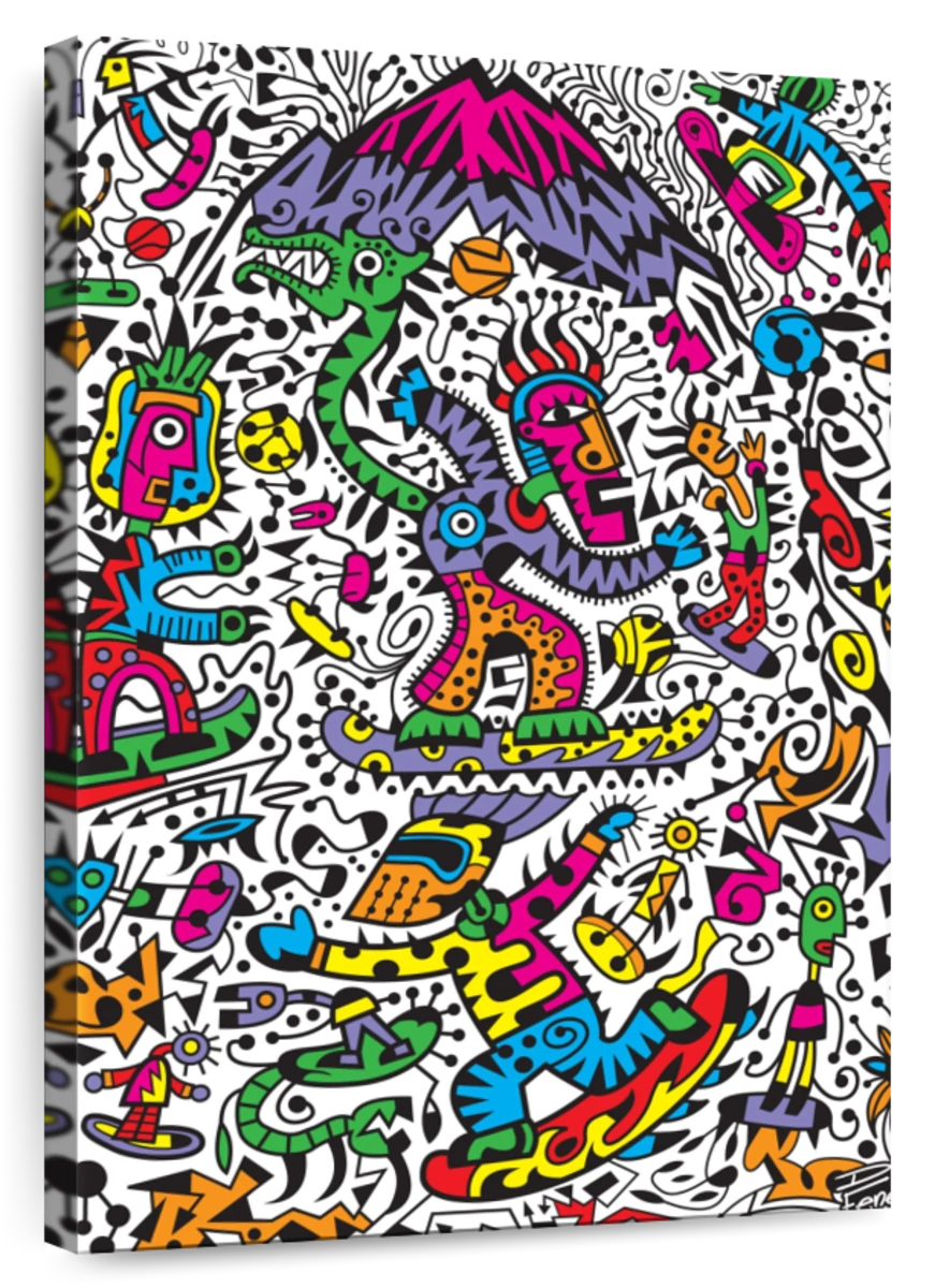 Elephant Stock Snowboard Color Wall Art Vertical Canvas Wall Art