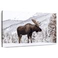 thumbnail image 1 of Elephant Stock Snowy Moose Wall Art - Horizontal Canvas Wall Art - Living Room Wall Decor - Animal Canvas - Brown And White Decor - 36" x 24", 1 of 8