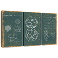 thumbnail image 1 of Elephant Stock Soccer Ball Teal Patent Wall Art - Horizontal Multi Panel Canvas - Living Room Wall Decor - Patent Multi Panel - Brown And White Decor - 45" x 28", 1 of 8