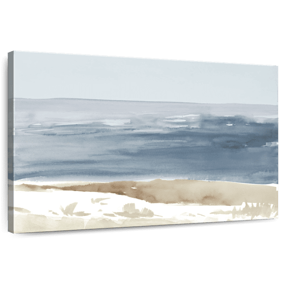 Elephant Stock Soft Coastlines I Wall Art - Horizontal Canvas Wall Art - Living Room Wall Decor - Abstract Canvas - Blue And White Decor By Lanie Loreth - 12" x 8"