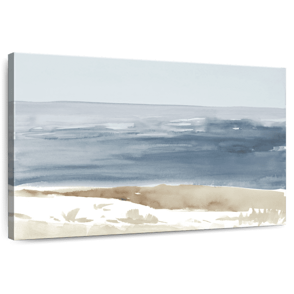 Elephant Stock Soft Coastlines I Wall Art - Horizontal Canvas Wall Art - Living Room Wall Decor - Abstract Canvas - Blue And White Decor By Lanie Loreth - 51" x 34"