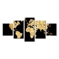thumbnail image 1 of Elephant Stock Soil World Map Wall Art - Horizontal Multi Panel Canvas - Living Room Wall Decor - Map Multi Panel - Black And Orange Decor - 29" x 12", 1 of 4