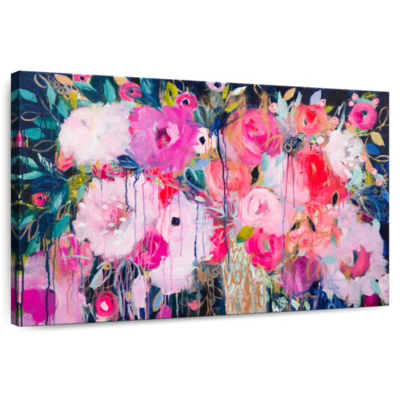 Elephant Stock This Is My Soul Hr Wall Art - Horizontal Canvas Wall Art - Living Room Wall Decor - Abstract Canvas - Pink And Turquoise Decor By Carrie Schmitt - 12" x 8"