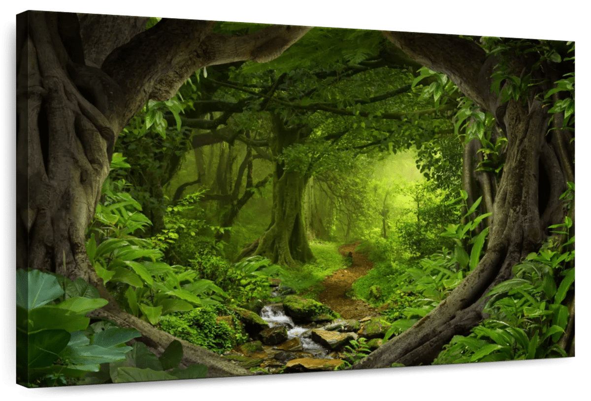 Elephant Stock Southeast Asian Tropical Jungle Wall Art Horizontal