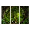 thumbnail image 1 of Elephant Stock Southeast Asian Tropical Jungle Wall Art - Horizontal Multi Panel Canvas - Living Room Wall Decor - Nature Multi Panel - Green And Gray Decor - 38" x 24", 1 of 4