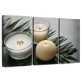thumbnail image 1 of Elephant Stock Spa Candles Wall Art - Horizontal Multi Panel Canvas - Spa Wall Decor - Wellness Multi Panel - Black And Green Decor - 57" x 36", 1 of 8