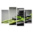thumbnail image 1 of Elephant Stock Spa Stones On Bamboo Wall Art - Horizontal Multi Panel Canvas - Lobby Wall Decor - Floral And Botanical Multi Panel - Black And Green Decor - 24" x 14", 1 of 4