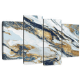 thumbnail image 1 of Elephant Stock Space Giant Wall Art - Horizontal Multi Panel Canvas - Living Room Wall Decor - Abstract Multi Panel - Gold And Blue Decor By Eva Watts - 68" x 42", 1 of 8