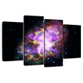 thumbnail image 1 of Elephant Stock Sparkling Crab Nebula Wall Art - Horizontal Multi Panel Canvas - Living Room Wall Decor - Astronomy & Space Multi Panel - Black And Beige Decor By Nasa - 52" x 32", 1 of 8