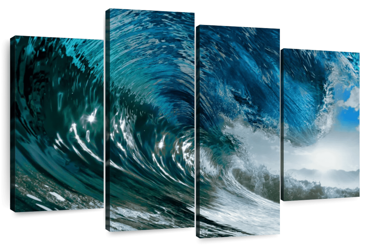 Elephant Stock Sparkling Wave Wall Art - Horizontal Multi Panel Canvas ...