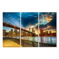 thumbnail image 1 of Elephant Stock Spectacular Manhattan Sunset Wall Art - Horizontal Multi Panel Canvas - Living Room Wall Decor - Places Multi Panel - Gray And Brown Decor - 65" x 42", 1 of 4