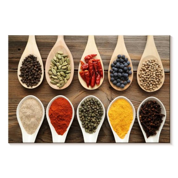 Elephant Stock Spices Wall Art - Horizontal Canvas Wall Art - Dining Room Wall Decor - Food And Drink Canvas - Beige And Brown Decor - 12" x 8"