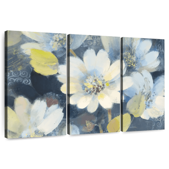 Elephant Stock Spring Collection Ii Wall Art - Horizontal Multi Panel Canvas - Living Room Wall Decor - Floral And Botanical Multi Panel - Beige And Green Decor By Albena Hristova - 74" x 48"