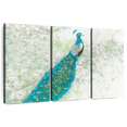 thumbnail image 1 of Elephant Stock Spring Peacock I Wall Art - Horizontal Multi Panel Canvas - Living Room Wall Decor - Animal Multi Panel - Turquoise And White Decor By James Wiens - 65" x 42", 1 of 8
