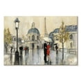 thumbnail image 1 of Elephant Stock Spring Rain Paris Eiffel Wall Art - Horizontal Canvas Wall Art - Living Room Wall Decor - Places Canvas - Blue And Purple Decor By Julia Purinton - 24" x 16", 1 of 4