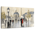 thumbnail image 1 of Elephant Stock Spring Rain Paris Eiffel Wall Art - Horizontal Canvas Wall Art - Living Room Wall Decor - Places Canvas - Blue And Purple Decor By Julia Purinton - 24" x 16", 1 of 8