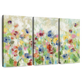 thumbnail image 1 of Elephant Stock Springtime Meadow Flowers I Wall Art - Horizontal Multi Panel Canvas - Living Room Wall Decor - Abstract Multi Panel - Pink And Blue Decor By Silvia Vassileva - 57" x 36", 1 of 8