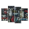 thumbnail image 1 of Elephant Stock Stacked Boomboxes Wall Art - Horizontal Multi Panel Canvas - Living Room Wall Decor - Music Multi Panel - Black And Gray Decor - 43" x 27", 1 of 4