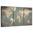 thumbnail image 1 of Elephant Stock Stained Map Wall Art - Horizontal Multi Panel Canvas - Home Office Wall Decor - Map Multi Panel - Blue And Beige Decor - 74" x 48", 1 of 8