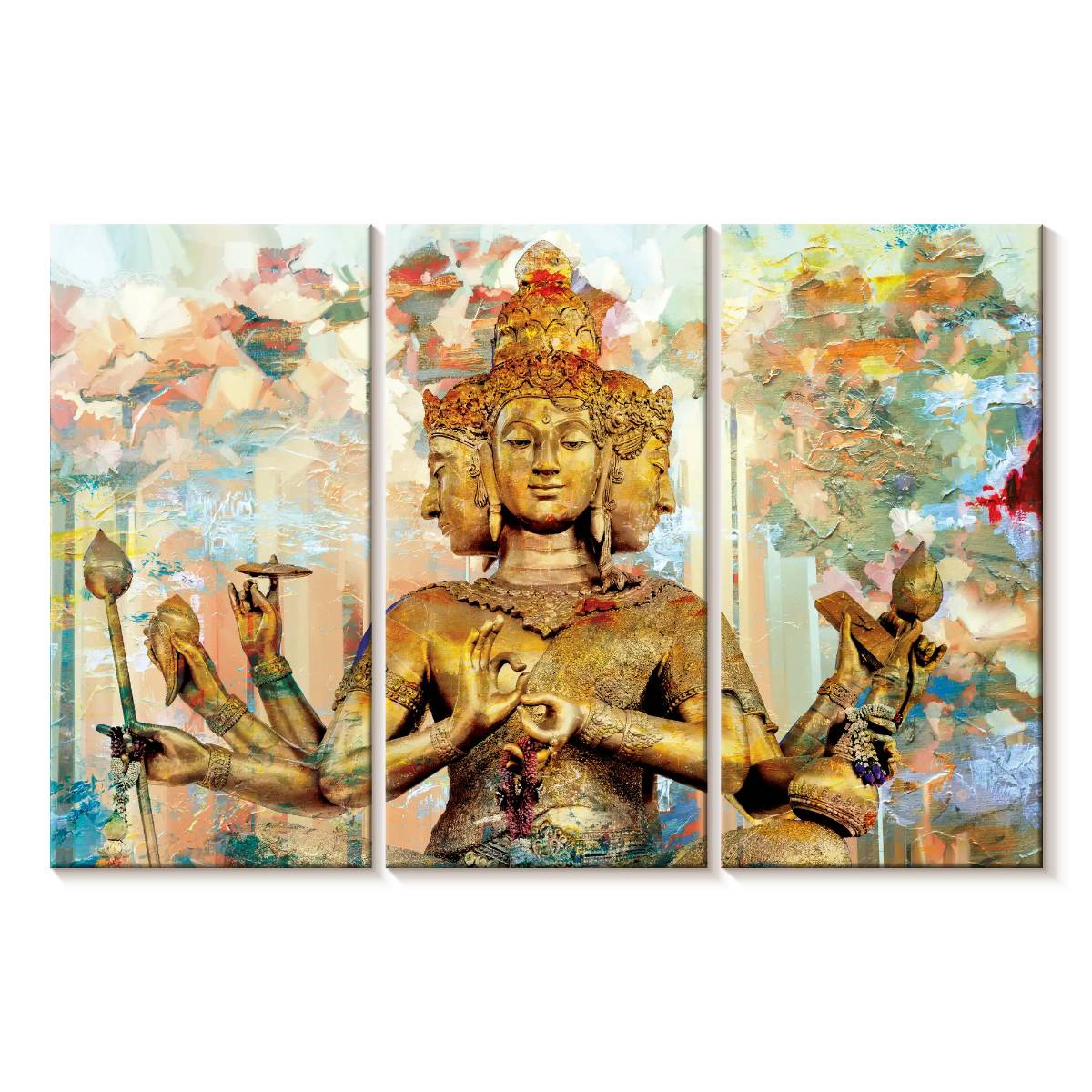 Elephant Stock Statue Of Brahma Wall Art - Horizontal Multi Panel ...