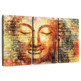 thumbnail image 1 of Elephant Stock Statue Of Buddha Wall Art - Horizontal Multi Panel Canvas - Living Room Wall Decor - People Multi Panel - Gray And Yellow Decor - 57" x 36", 1 of 8