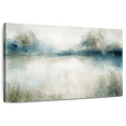 thumbnail image 1 of Elephant Stock Still Evening Waters I Wall Art - Horizontal Canvas Wall Art - Living Room Wall Decor - Abstract Canvas - Beige And Blue Decor By Carol Robinson - 12" x 8", 1 of 8
