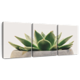 thumbnail image 1 of Elephant Stock Stone Pot Succulent Wall Art - Horizontal Multi Panel Canvas - Living Room Wall Decor - Floral And Botanical Multi Panel - Green And Beige Decor - 26" x 12", 1 of 8