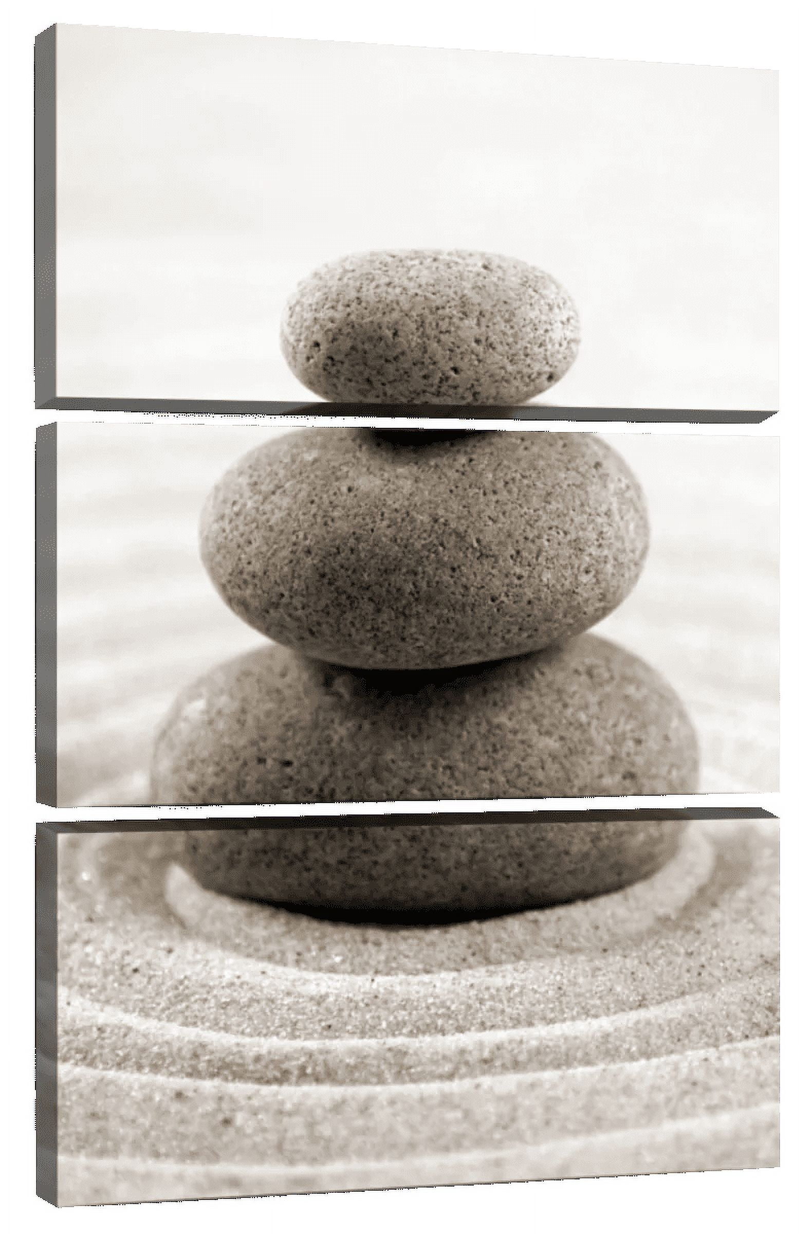 Elephant Stock Stone Stack On Zen Garden Wall Art - Vertical Multi ...