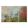 thumbnail image 1 of Elephant Stock The Studio Boat On The Seine Wall Art - Horizontal Multi Panel Canvas - Living Room Wall Decor - Nature Multi Panel - Gray And Green Decor By Claude Monet - 33" x 20", 1 of 4