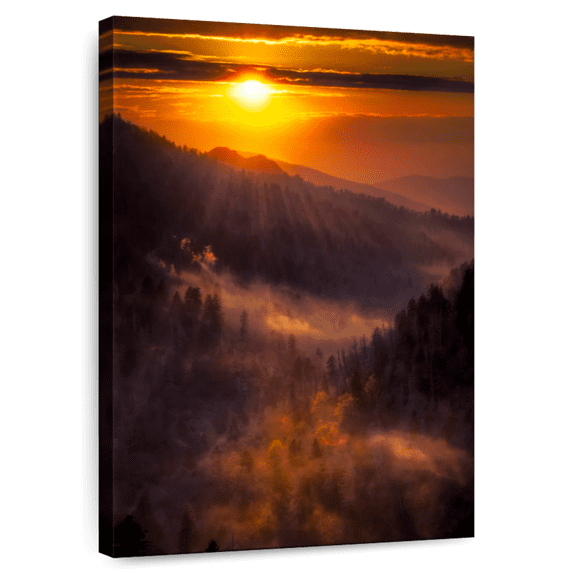 Elephant Stock Stunning Morton Sunset Wall Art - Vertical Canvas Wall Art - Hallway Wall Decor - Nature Canvas - Brown And Orange Decor - 30" x 45"