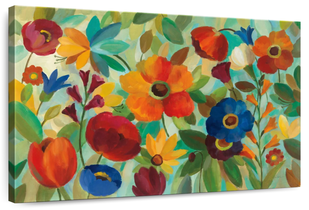 Elephant Stock Summer Floral Iii Wall Art Horizontal Canvas Wall Art