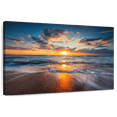 thumbnail image 1 of Elephant Stock Summer Ocean Sunrise Wall Art - Horizontal Canvas Wall Art - Living Room Wall Decor - Nature Canvas - Blue And Gray Decor - 45" x 30", 1 of 8