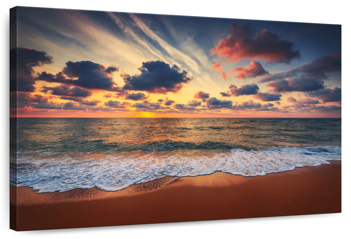 Elephant Stock Summer Sunset Sky Wall Art - Horizontal Canvas Wall Art ...