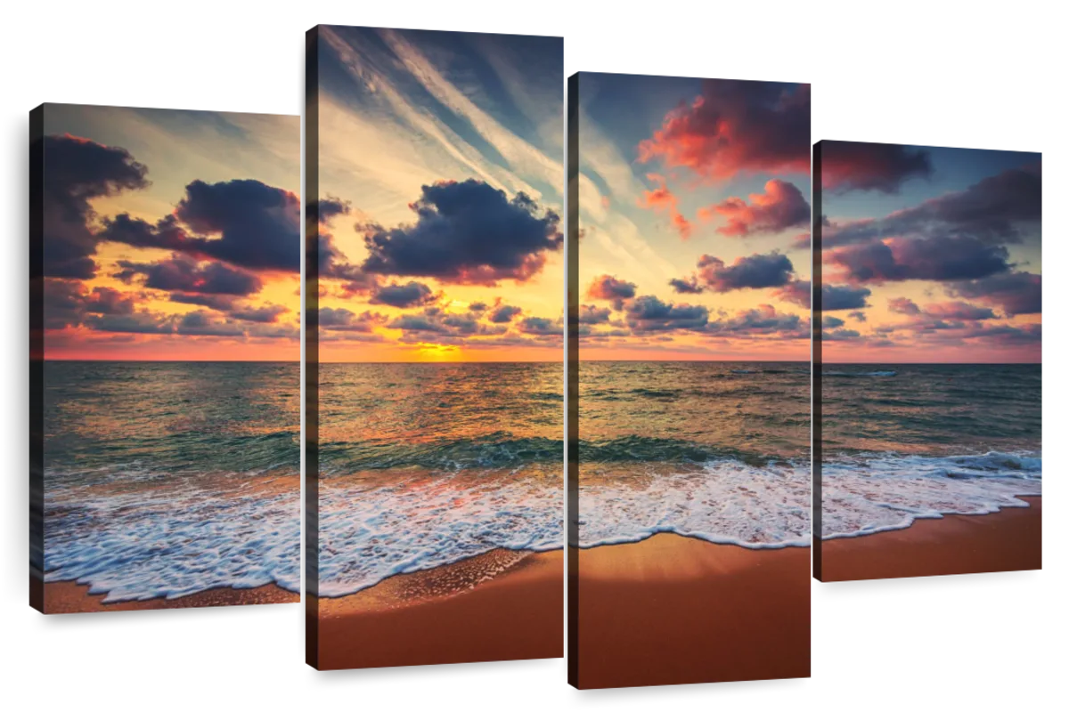 Elephant Stock Summer Sunset Sky Wall Art - Horizontal Multi Panel ...