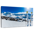 thumbnail image 1 of Elephant Stock Sunny Day Winter Skiing Wall Art - Horizontal Canvas Wall Art - Living Room Wall Decor - Sports Canvas - Gray And Teal Decor - 48" x 32", 1 of 8