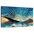 thumbnail image 1 of Elephant Stock Sunrise Abstract Wall Art - Horizontal Canvas Wall Art - Living Room Wall Decor - Nature Canvas - Teal And Blue Decor - 48" x 32", 1 of 8