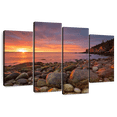 thumbnail image 1 of Elephant Stock Sunrise At Acadia National Park Wall Art - Horizontal Multi Panel Canvas - Living Room Wall Decor - Beach Multi Panel - Orange And Blue Decor - 68" x 42", 1 of 8