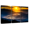 thumbnail image 1 of Elephant Stock Sunrise Over Smoky Mountains Wall Art - Horizontal Multi Panel Canvas - Living Room Wall Decor - Nature Multi Panel - Orange And Blue Decor - 38" x 24", 1 of 8