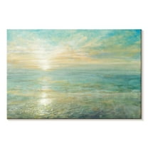 Elephant Stock Sunrise Wall Art - Horizontal Canvas Wall Art - Living Room Wall Decor - Beach Canvas - Yellow And Blue Decor By Danhui Nai - 12" x 8"