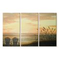 thumbnail image 1 of Elephant Stock Sunset Chairs Wall Art - Horizontal Multi Panel Canvas - Living Room Wall Decor - Beach Multi Panel - Gray And Orange Decor By Bruce Nawrocke - 33" x 20", 1 of 4
