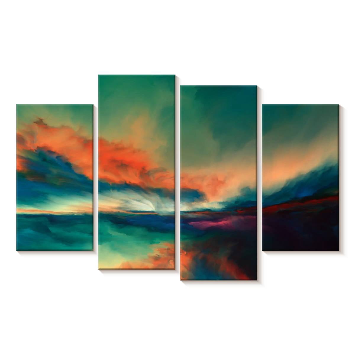 Elephant Stock Sunset Clouds Wall Art - Horizontal Multi Panel Canvas ...