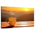thumbnail image 1 of Elephant Stock Sunset Coffee Wall Art - Horizontal Canvas Wall Art - Dining Room Wall Decor - Food And Drink Canvas - Orange And Brown Decor - 51" x 34", 1 of 8