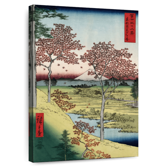 Elephant Stock Sunset Hill - Meguro In Eastern Capital Wall Art - Vertical Canvas Wall Art - Living Room Wall Decor - Places Canvas - Green And Blue Decor By Utagawa Hiroshige - 30" x 45"