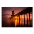 thumbnail image 1 of Elephant Stock Sunset At Huntington Beach Pier Wall Art - Horizontal Canvas Wall Art - Living Room Wall Decor - Nautical Canvas - Brown And Orange Decor - 12" x 8", 1 of 4