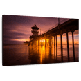 thumbnail image 1 of Elephant Stock Sunset At Huntington Beach Pier Wall Art - Horizontal Canvas Wall Art - Living Room Wall Decor - Nautical Canvas - Brown And Orange Decor - 12" x 8", 1 of 8