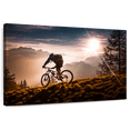 thumbnail image 1 of Elephant Stock Sunset Mountain Biking Wall Art - Horizontal Canvas Wall Art - Living Room Wall Decor - Sports Canvas - Black And Gray Decor - 36" x 24", 1 of 8