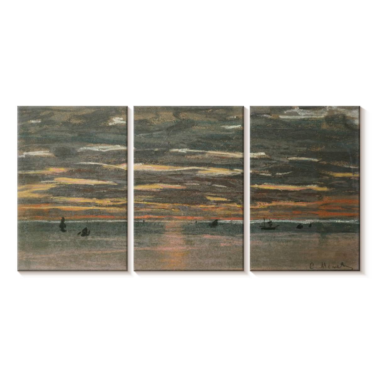 Elephant Stock Sunset At Sea 1865 Wall Art - Horizontal Multi Panel ...