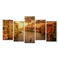 thumbnail image 1 of Elephant Stock Sunset In Venice Wall Art - Horizontal Multi Panel Canvas - Living Room Wall Decor - Places Multi Panel - Gray And Blue Decor - 66" x 33", 1 of 4