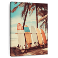 thumbnail image 1 of Elephant Stock Surfboards Retro Wall Art - Vertical Canvas Wall Art - Hallway Wall Decor - Hobbies And Lifestyle Canvas - Brown And Blue Decor - 34" x 51", 1 of 3