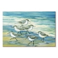 thumbnail image 1 of Elephant Stock Surfside Sandpipers Wall Art - Horizontal Canvas Wall Art - Living Room Wall Decor - Animal Canvas - Yellow And Blue Decor By Paul Brent - 36" x 24", 1 of 4
